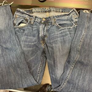 American Eagle Outfitters Women's Blue Straight Leg Jeans